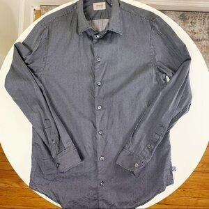 Armani Collezioni Button Down Dress Shirt Slim Fit Black Men’s Size Medium